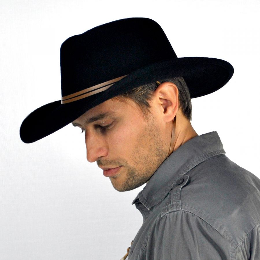 Jaxon Hats Crushable Wool Felt Chincord Outback Hat Cowboy & Western Hats