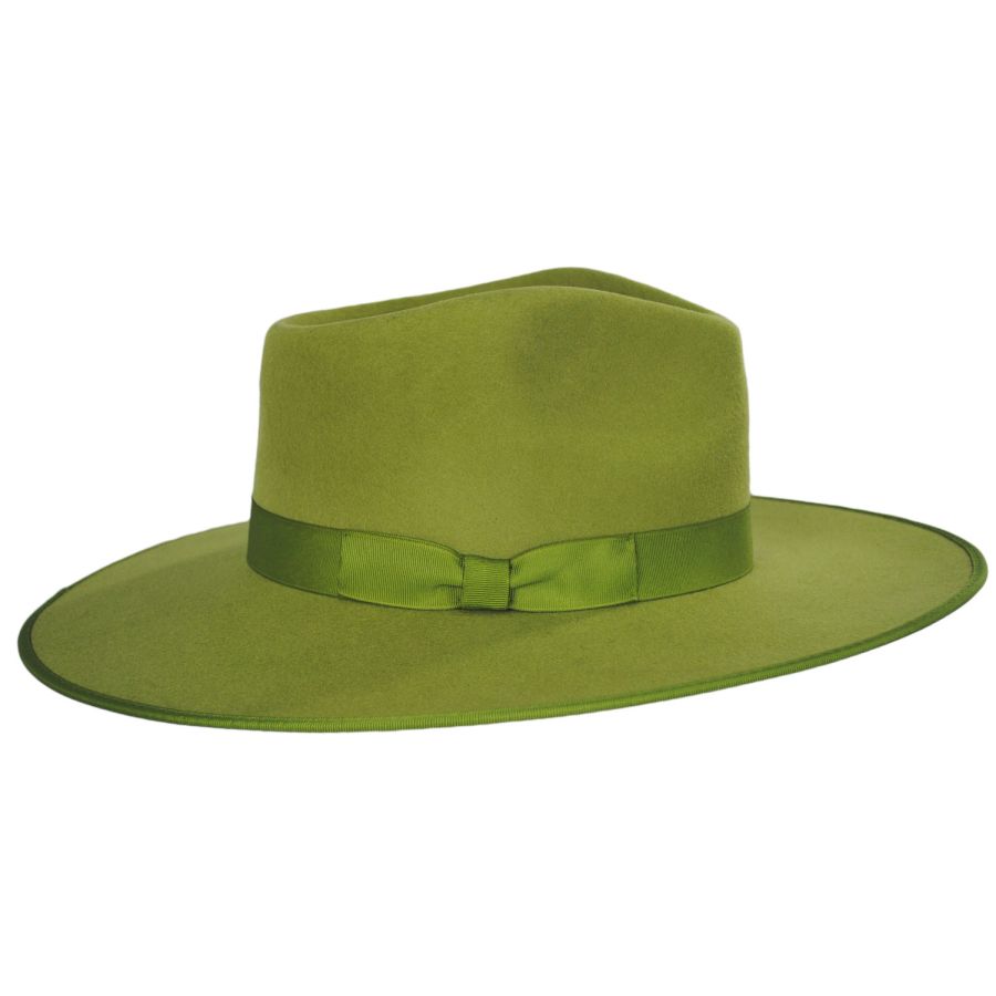 Lack of Color Wool Felt Rancher Fedora Hat - Light Green Fedoras