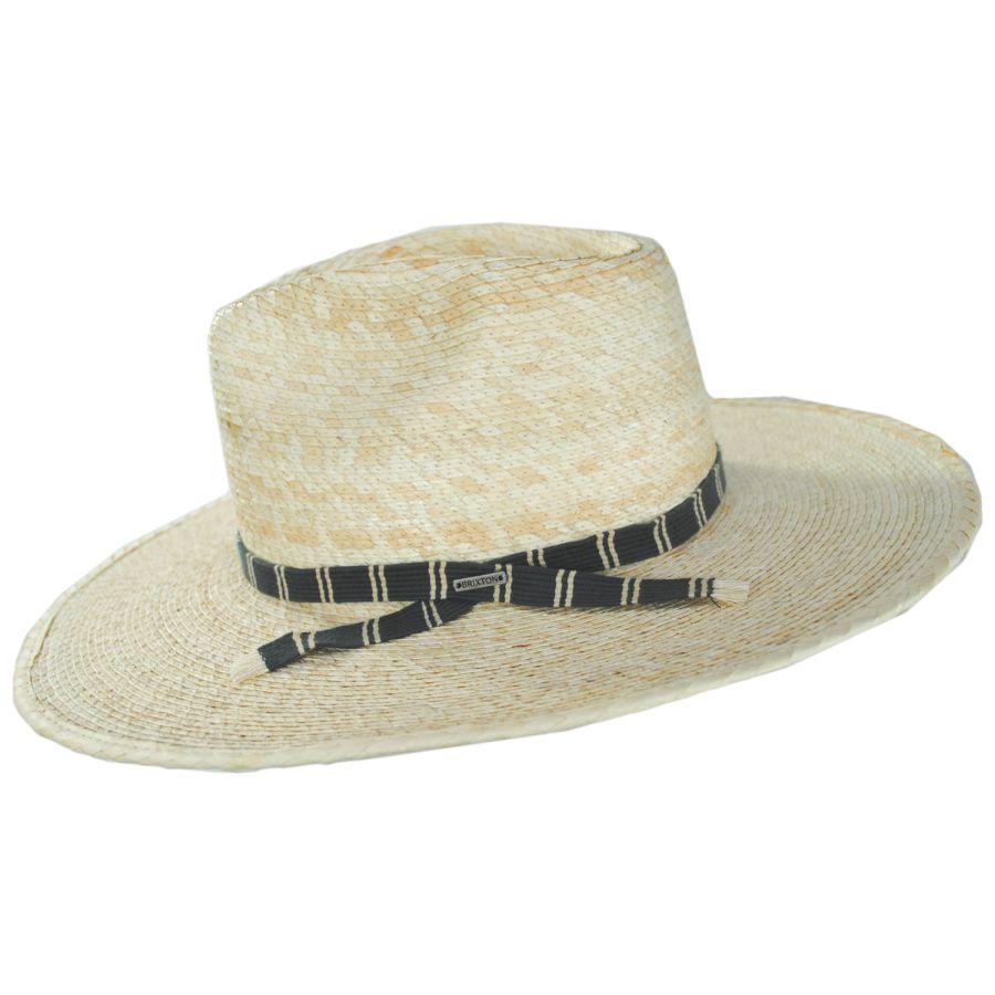Brixton Hats Leigh Palm Straw Fedora Hat - Natural Straw Fedoras