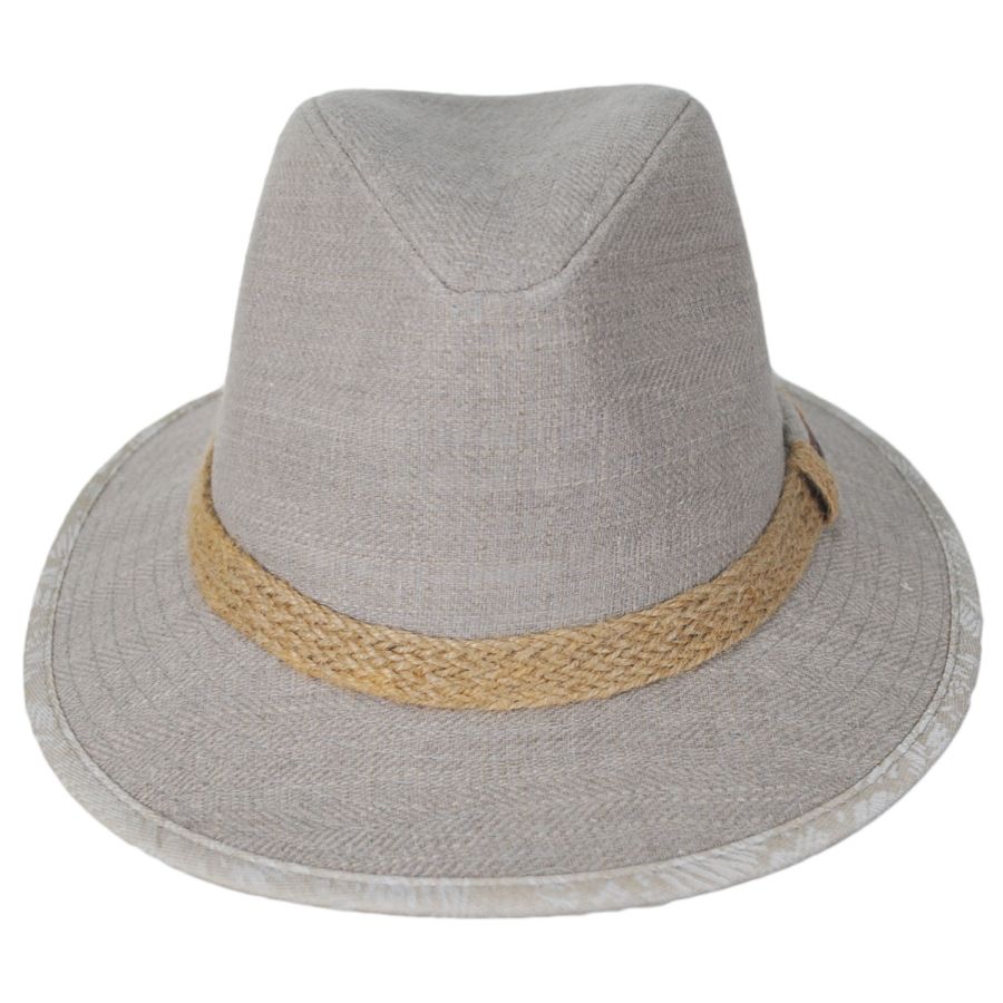 Stetson Smokey Textured Cotton Safari Fedora Hat Fabric