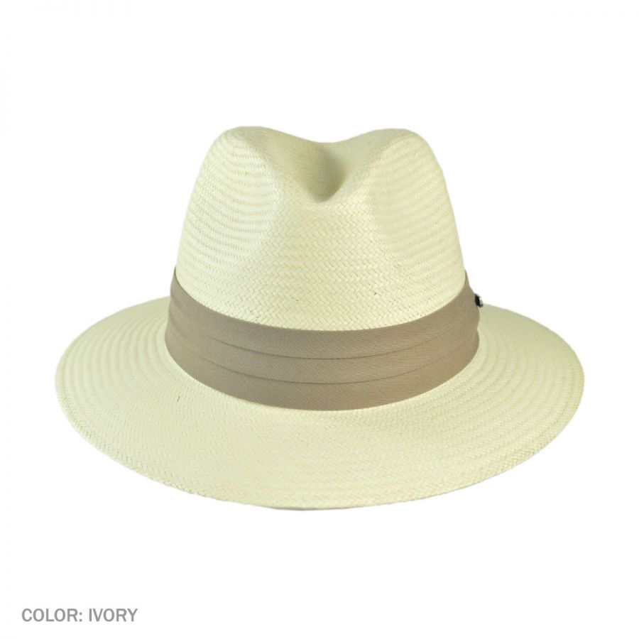 Jaxon Hats Toyo Straw Safari Fedora Hat - Khaki Band All Fedoras