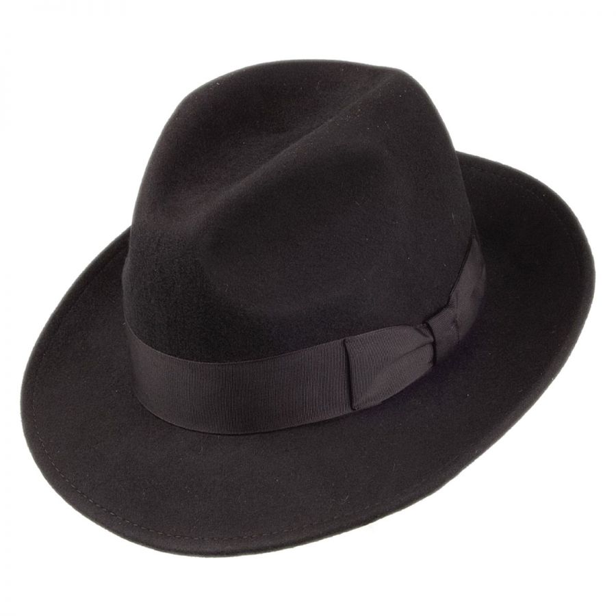 Jaxon Hats Pinch Crown Crushable Wool Felt Fedora Hat Crushable