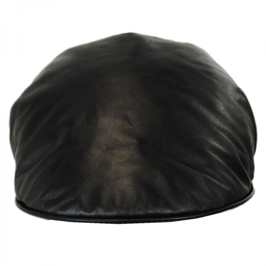 Genuine Black Leather Flat Cap English Granddad Hat Baker-boy Classic Cap Arthur 