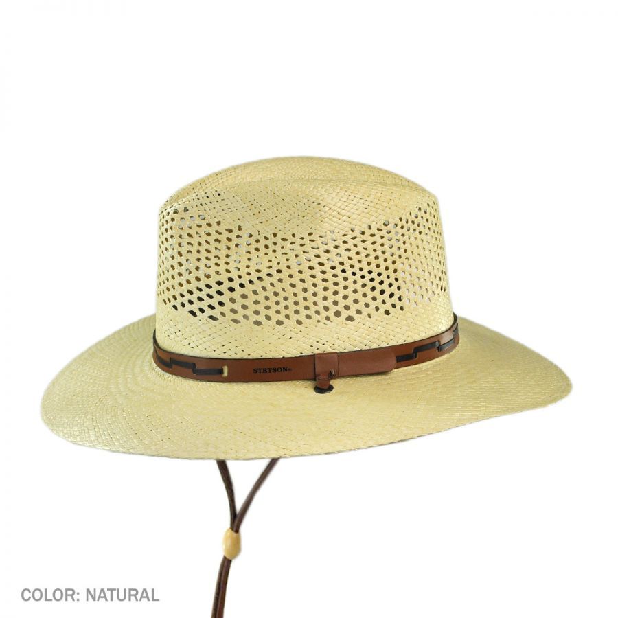 Stetson Airway Panama Straw Safari Fedora Hat Straw Hats