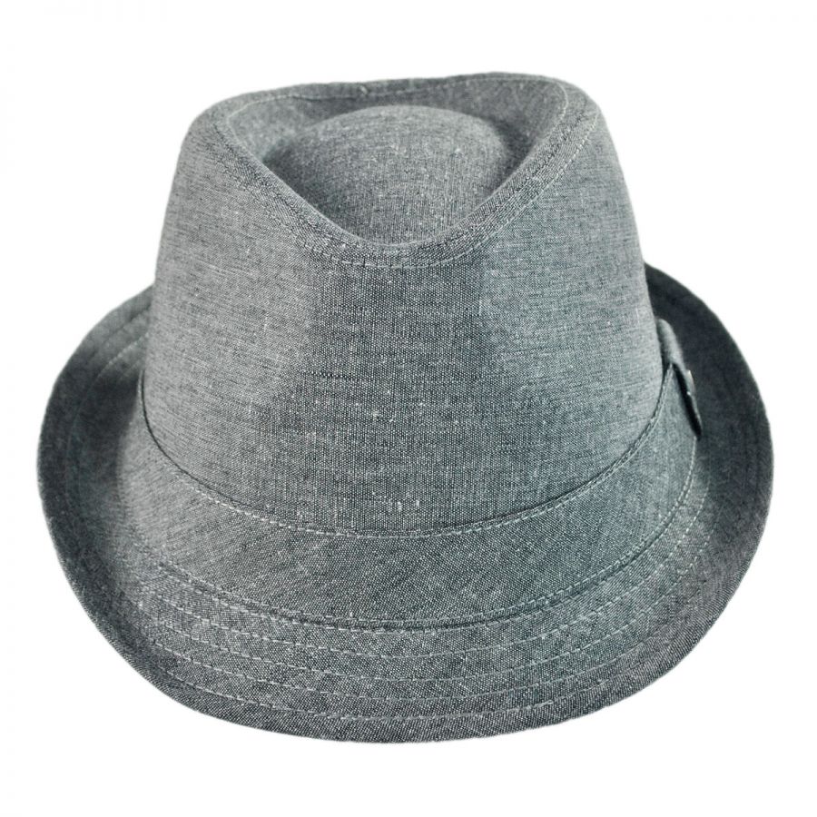 EK Collection by New Era Carden Linen Fedora Hat Stingy Brim & Trilby