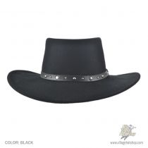 Black Hawk Crushable Wool Felt Gambler Cowboy Hat - Black alternate view 6