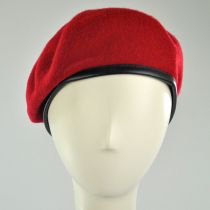 Wool Military Beret with Lambskin Band alternate view 137
