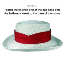 Cotton Twill 3-Pleat Puggaree Hat Band - Red alternate view 4