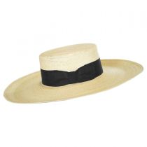 Sunny Mexican Palm Leaf Straw Boater Hat alternate view 3