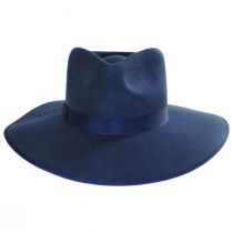 Wool Felt Rancher Fedora Hat - Navy Blue alternate view 2