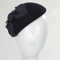Wool Felt Ribbon Bow Accent Beret - Made to Order alternate view 2