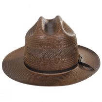 Open Road Vented Shantung Straw Western Hat - Chocolate Brown alternate view 2