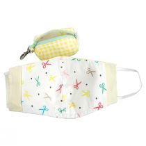 Filter Pocket Cotton Face Cover + Pouch - Yellow Gingham alternate view 3