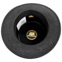 Keeneland Shantung Straw Skimmer Hat - Black alternate view 4