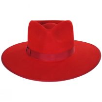 Wool Felt Rancher Fedora Hat - Red alternate view 2