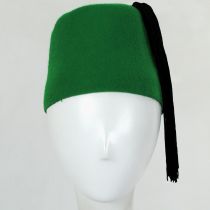 Green Wool Fez with Black Tassel alternate view 2