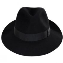 Alessandria Shaved Fur Felt Fedora Hat - Black alternate view 10