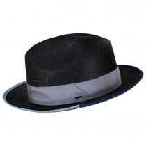 Hesmond Sisal Litestraw Fedora Hat - Black/Blue alternate view 7