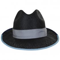 Hesmond Sisal Litestraw Fedora Hat - Black/Blue alternate view 2