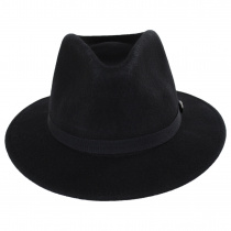 Messer Packable Wool Felt Fedora Hat - Black alternate view 6