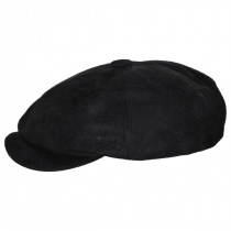 B2B Jaxon Hats Leather Newsboy Cap - Black alternate view 3
