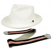 Cassatt Reversible Band Grade 8 Panama Straw Fedora Hat - Bleach alternate view 5