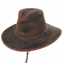 Oiled Leather Aussie Fedora Hat alternate view 2