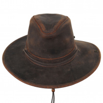 Oiled Leather Aussie Fedora Hat alternate view 3