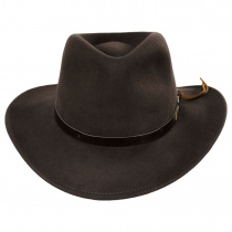 Officially Licensed Crushable Wool Felt Outback Hat - Brown alternate view 6