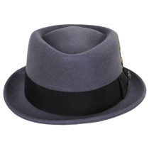 B2B Jaxon Hats Wool Felt Diamond Crown Fedora Hat - Gray alternate view 2
