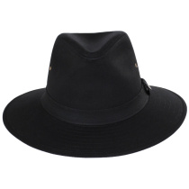 B2B Jaxon Hats Cotton Oilcloth Safari Fedora Hat - Black alternate view 2