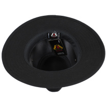B2B Jaxon Hats Cotton Oilcloth Safari Fedora Hat - Black alternate view 4