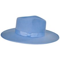 Wool Felt Rancher Fedora Hat - Light Blue alternate view 9