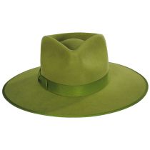Wool Felt Rancher Fedora Hat - Light Green alternate view 8