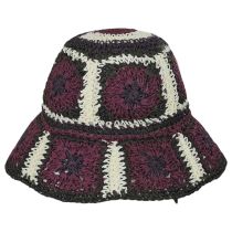 Fergie Granny Square Hand Crochet Toyo Straw Bucket Hat alternate view 27