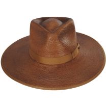 Jo Palm Straw Rancher Fedora Hat - Rust alternate view 2