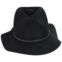 Wesley Packable Wool Felt Fedora Hat - Black alternate view 2