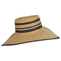 Striped Wide Brim Toyo Straw Boater Hat alternate view 3