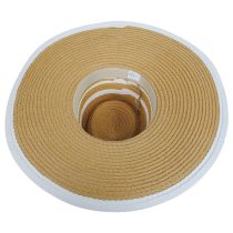Striped Wide Brim Toyo Straw Boater Hat alternate view 8