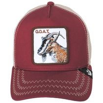 Goat Trucker Snapback Baseball Cap - Red alternate view 2