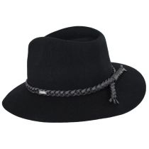 Messer Wool Felt Western Fedora Hat - Black alternate view 3