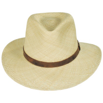 Leather Band Panama Straw Outback Hat alternate view 2