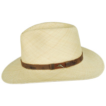 Leather Band Panama Straw Outback Hat alternate view 3