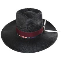 Vintage Couture Spade Bangora Shantung Straw Fedora Hat alternate view 2