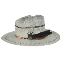 Vintage Couture Flush Bangora Shantung Straw Fedora Hat alternate view 3