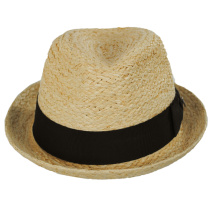 B2B Jaxon Hats Oceanside Raffia Straw Fedora Hat alternate view 2