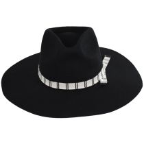 Leigh Wool Felt Wide Brim Fedora Hat - Black alternate view 2