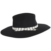 Leigh Wool Felt Wide Brim Fedora Hat - Black alternate view 3