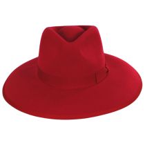 Jo Wool Felt Rancher Fedora Hat - Red alternate view 6