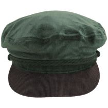 Two-Tone Corduroy Fiddler's Cap - Forest Green alternate view 2